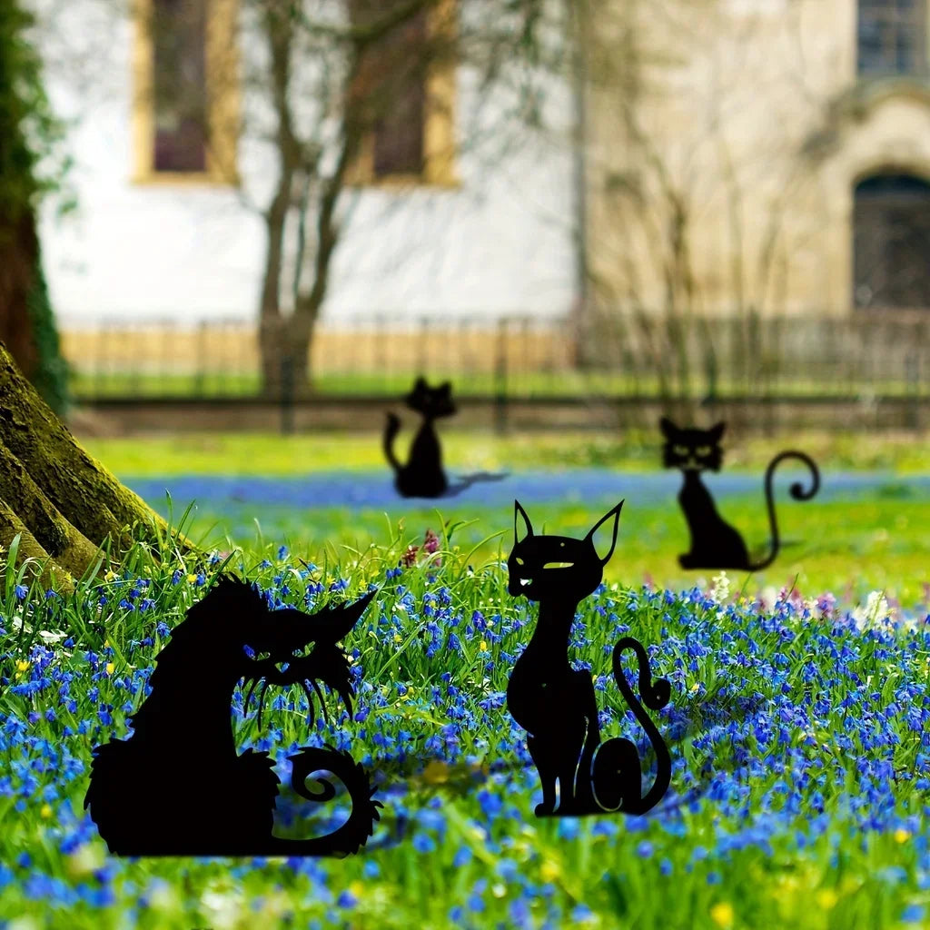 Garden Art - Metal Silhouette Stakes (Scary Cat)