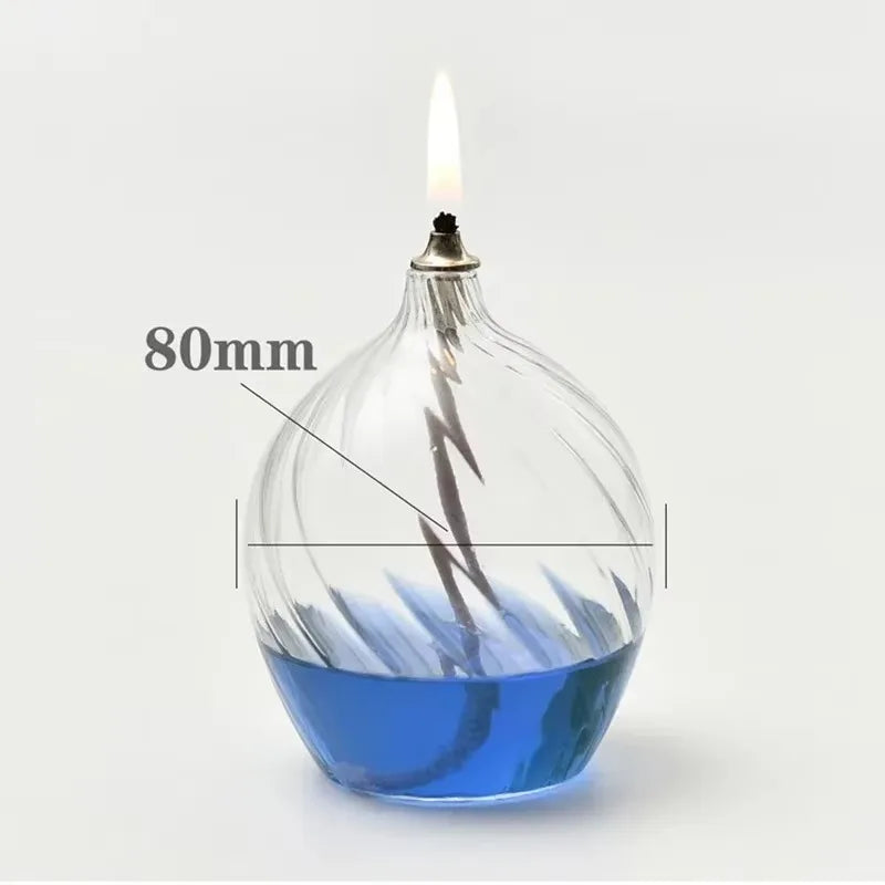 Glass container with blue liquid and a flame, labeled '80mm' on a white background.