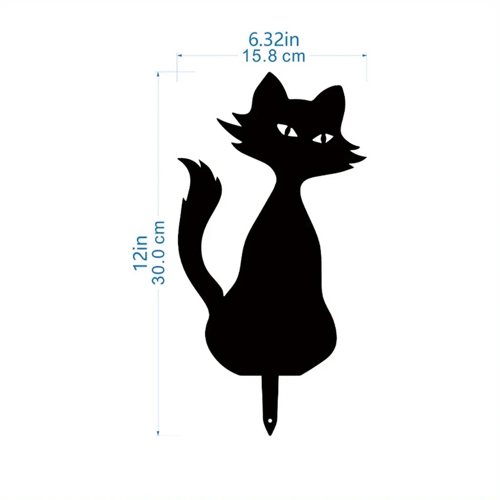 Garden Art - Metal Silhouette Stakes (Scary Cat)