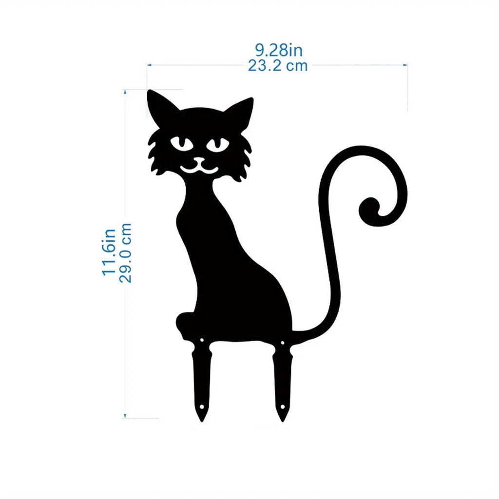 Garden Art - Metal Silhouette Stakes (Scary Cat)