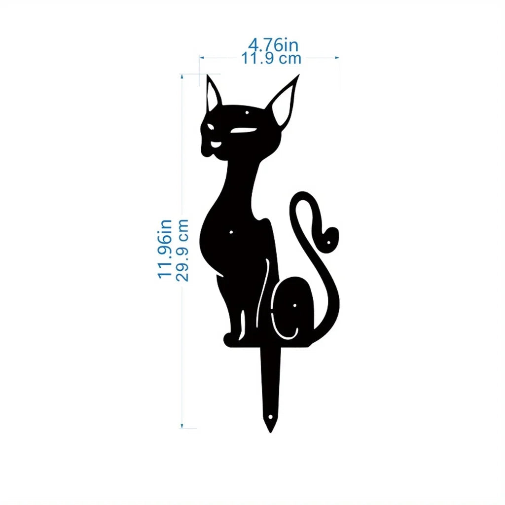 Garden Art - Metal Silhouette Stakes (Scary Cat)