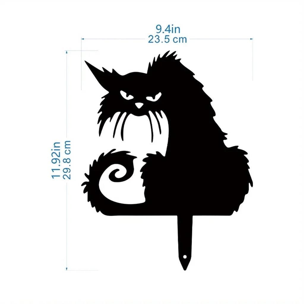 Garden Art - Metal Silhouette Stakes (Scary Cat)