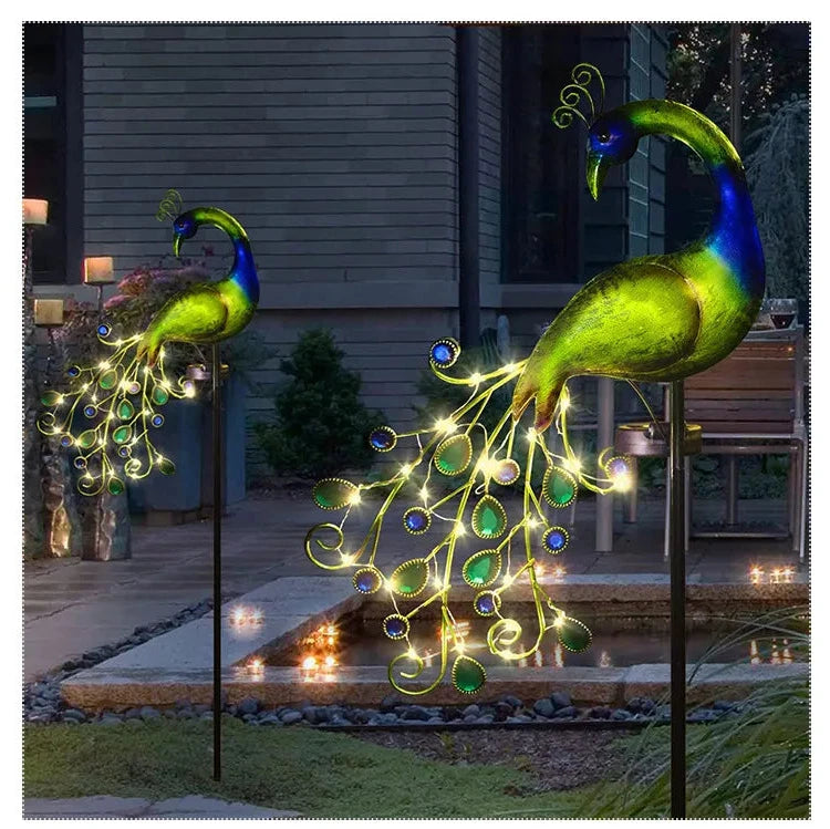 Solar LED Outdoor Peacock Light