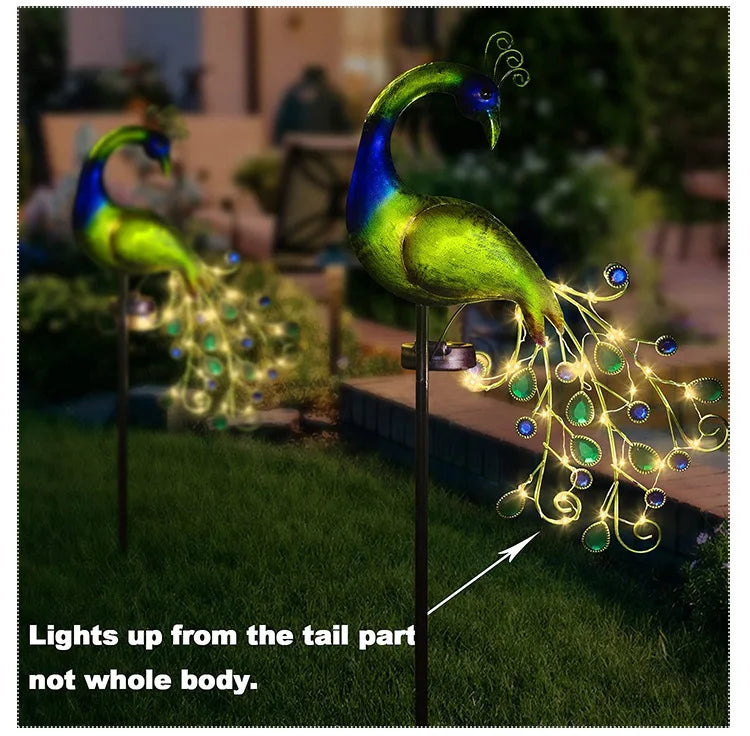 Solar LED Outdoor Peacock Light