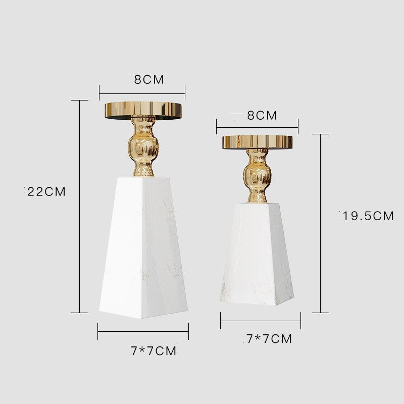 Candle Holders – White Stone
