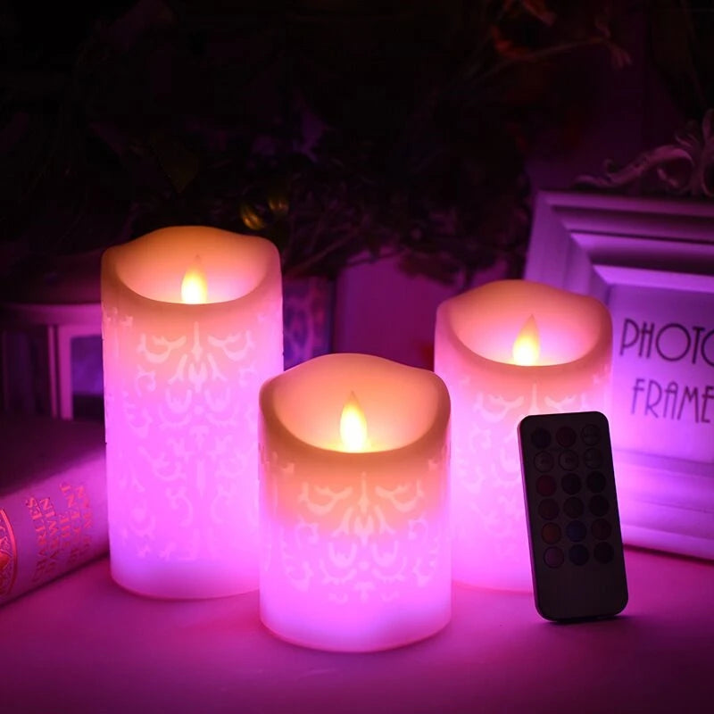Candles - LED, Carved Wax