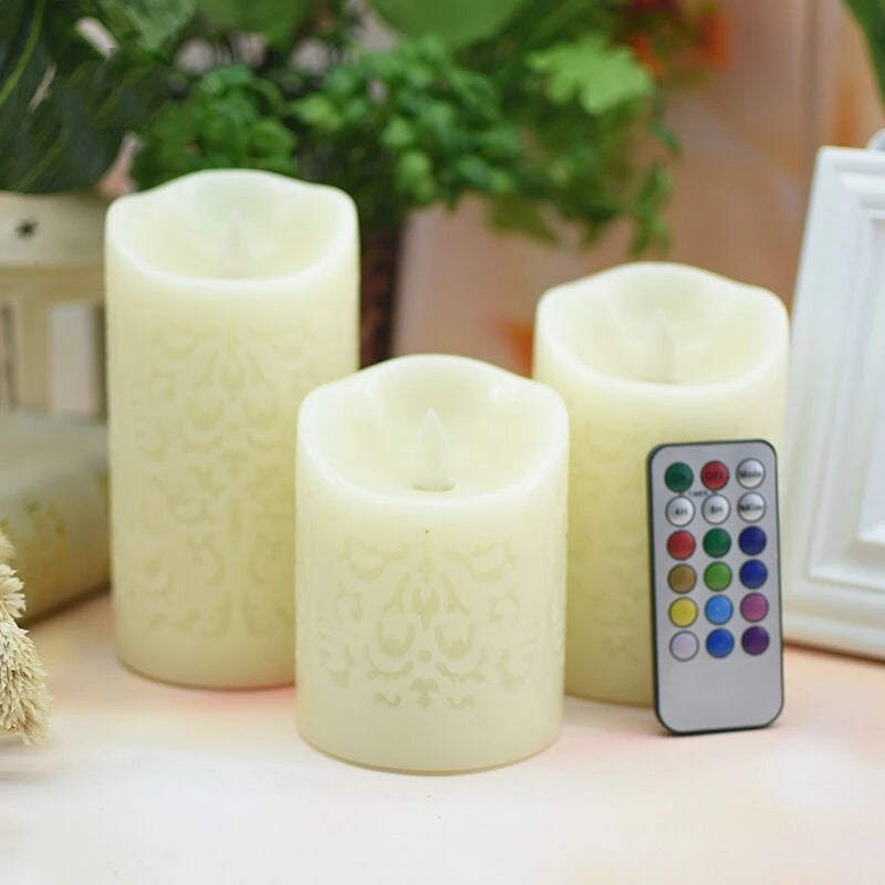 Candles - LED, Carved Wax