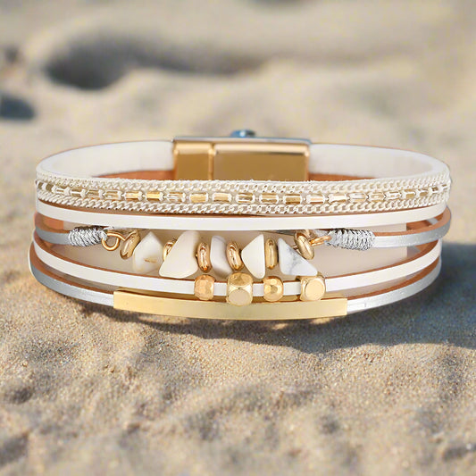 Leather bracelet - beachy look