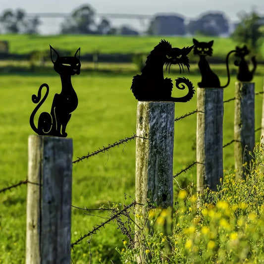 Garden Art - Metal Silhouette Stakes (Scary Cat)