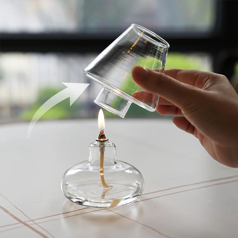 Glass Oil Lamp - Detachable Top