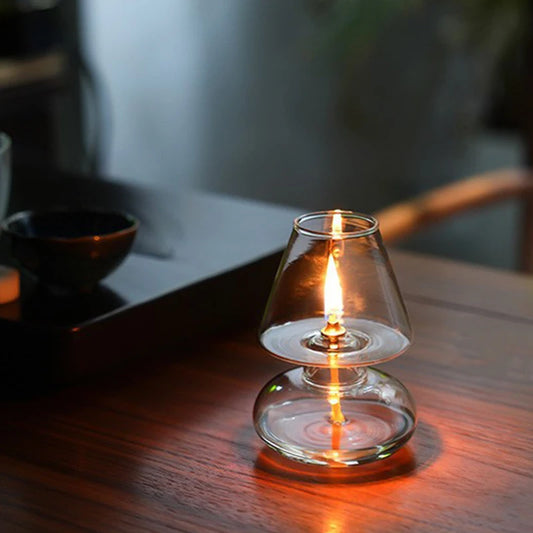 Glass Oil Lamp - Minimalist Design