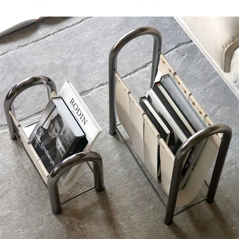 Magazine Rack - Leather + Metal