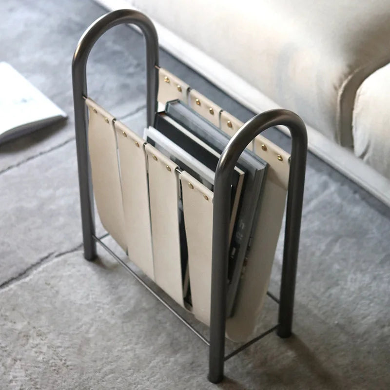 Magazine Rack - Leather + Metal