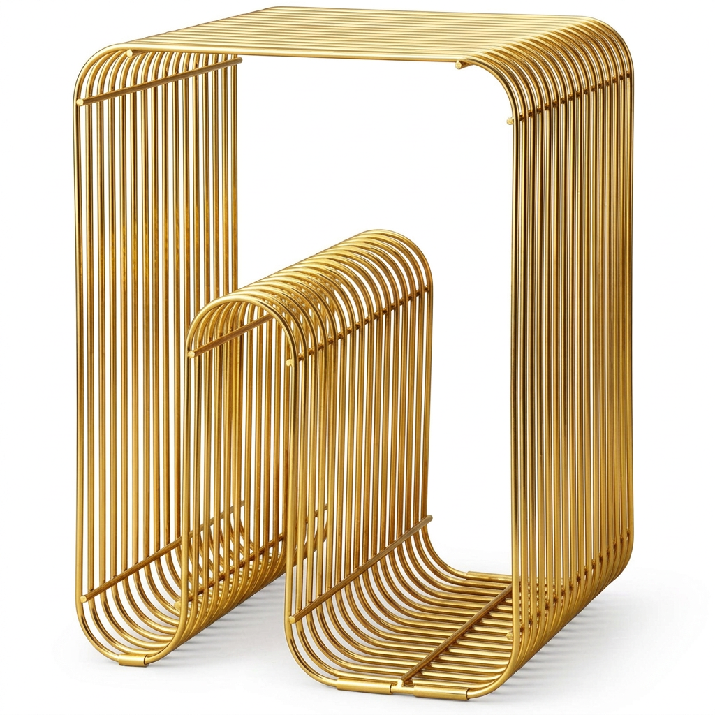 Magazine Rack and Side Table - Metal