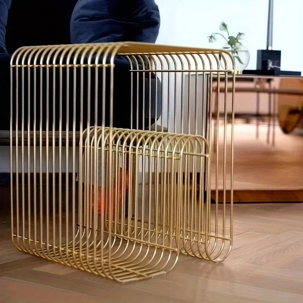 Magazine Rack and Side Table - Metal