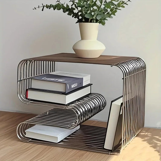 Magazine Rack and Side Table - Minimalist Metal