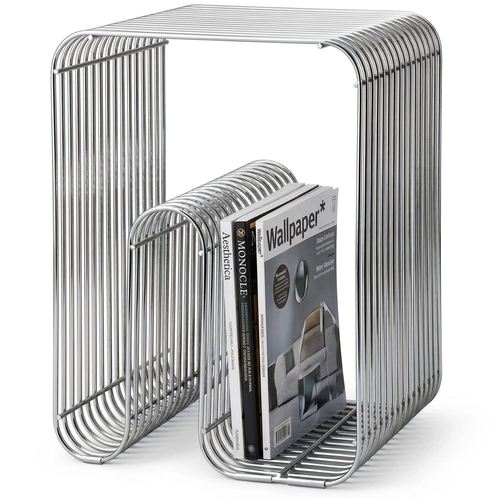 Magazine Rack and Side Table - Metal
