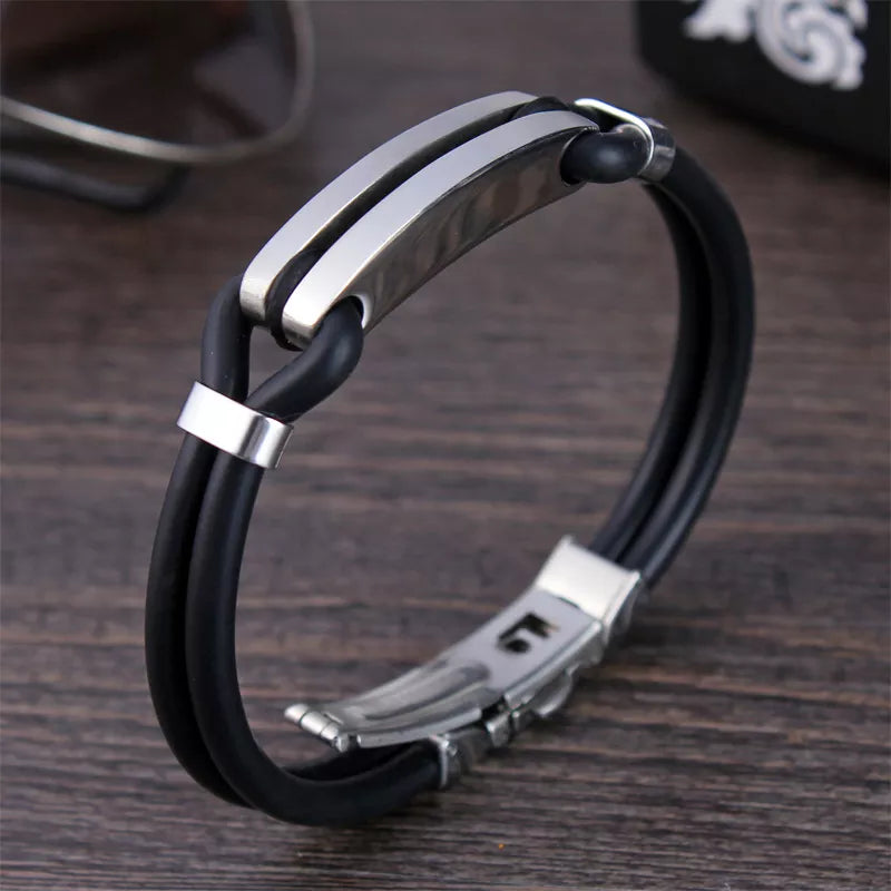 Men's Polished Stainless Steel Bracelet