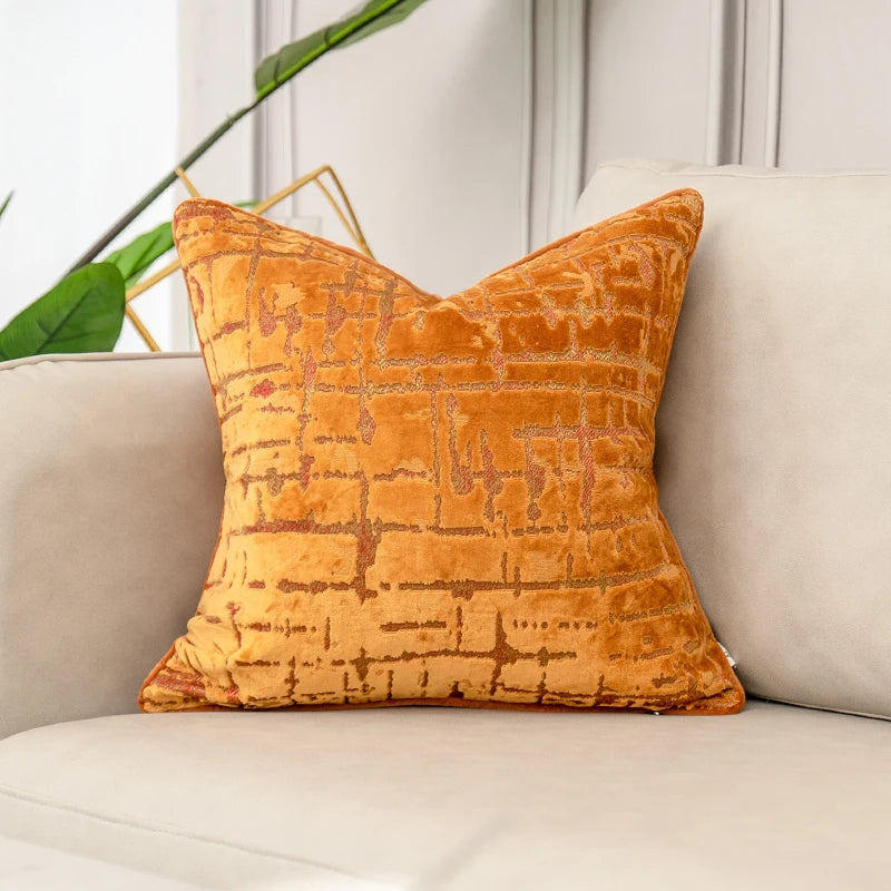 Cushion Covers - Luxurious Orange Velvet