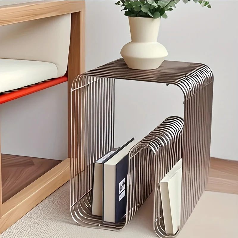 Magazine Rack and Side Table - Minimalist Metal