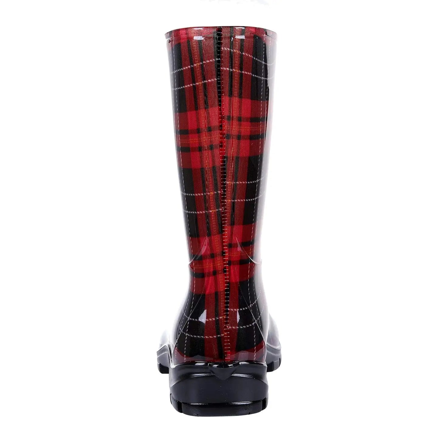 Gumboots / Mid-Calf Rain Boots - Plaid