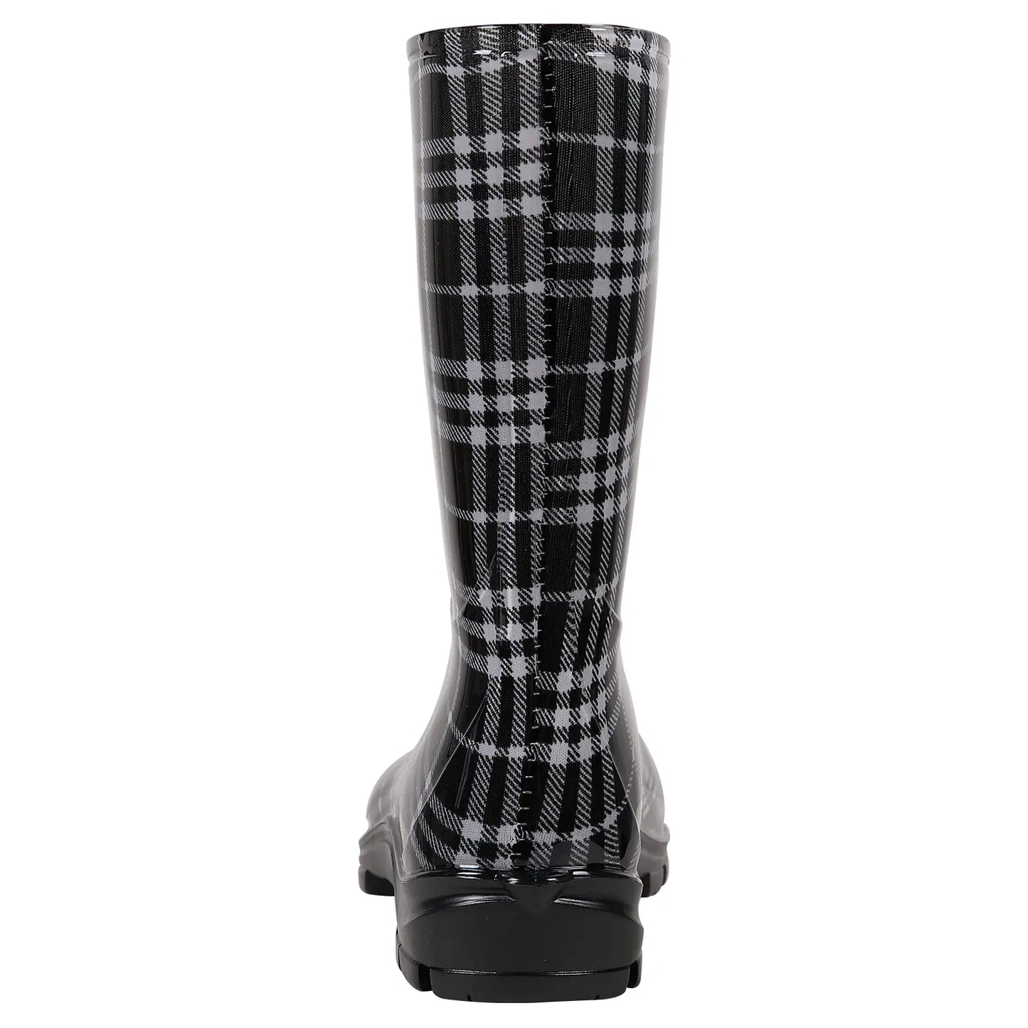 Gumboots / Mid-Calf Rain Boots - Plaid