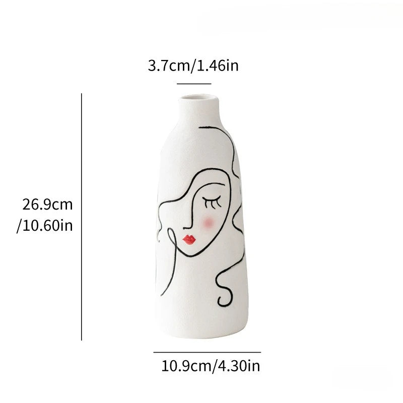 Ceramic Face Vase - White