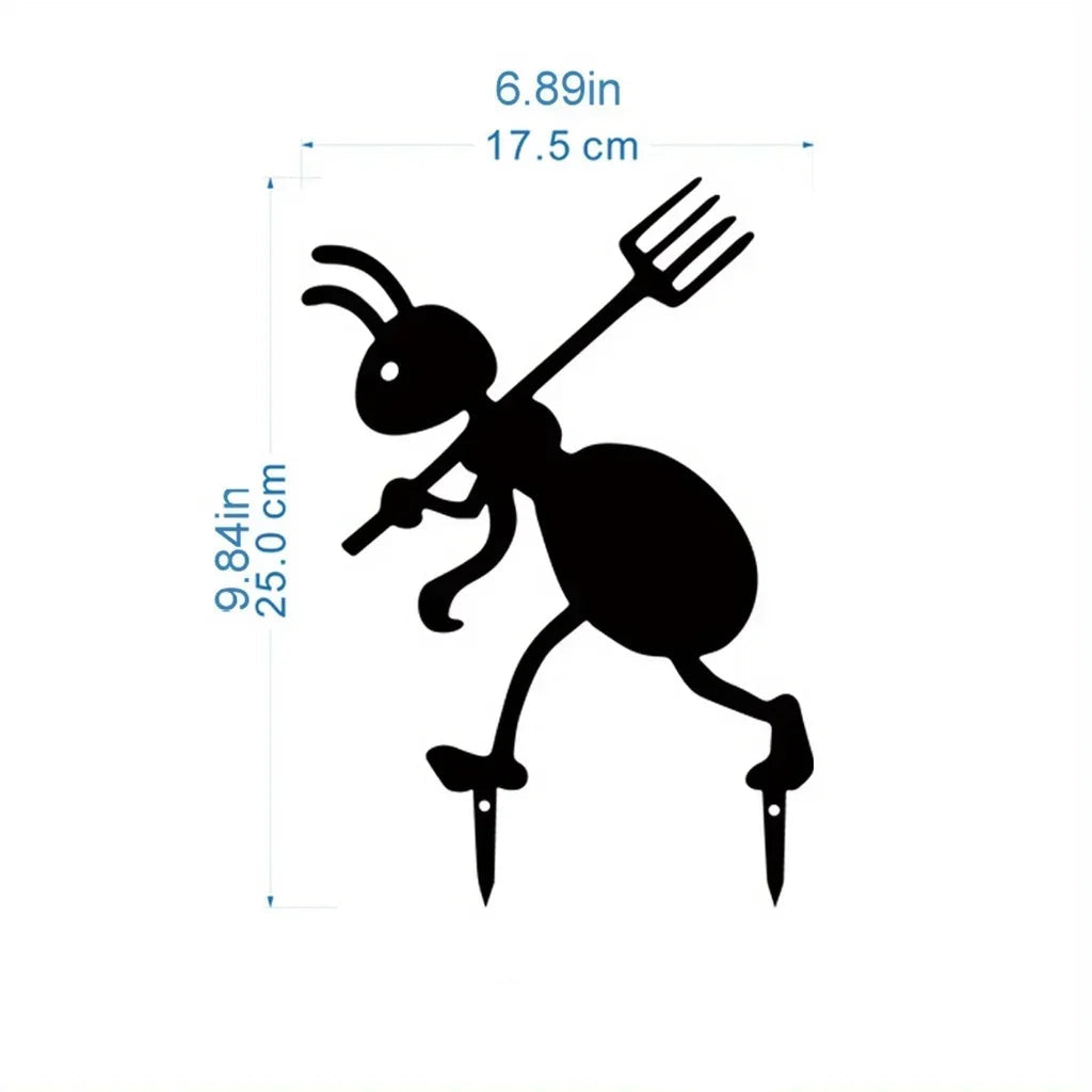 Garden Art - Metal Silhouette Stakes (Ant, Frog, Rabbit)