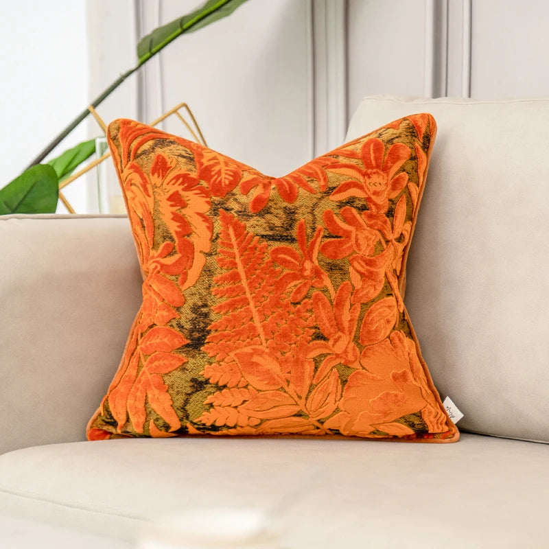 Cushion Covers - Luxurious Orange Velvet