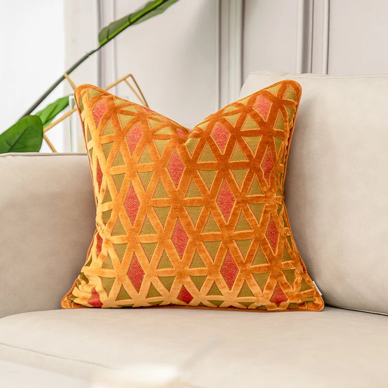 Cushion Covers - Luxurious Orange Velvet
