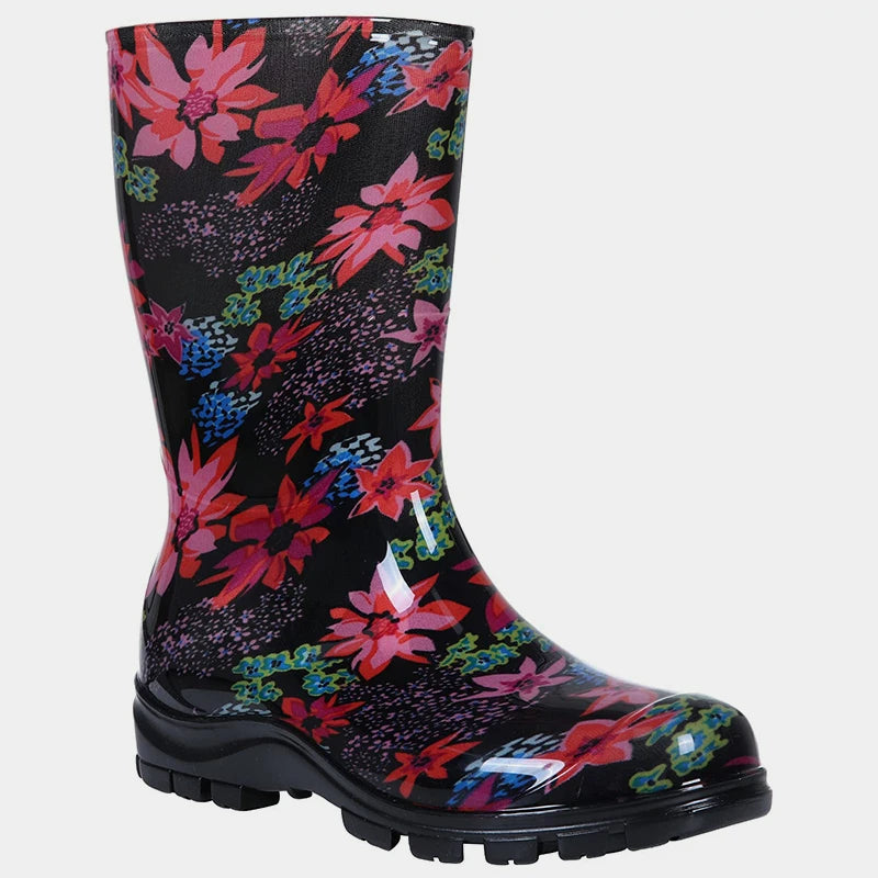 Gumboots / Mid-Calf Rain Boots - Florals