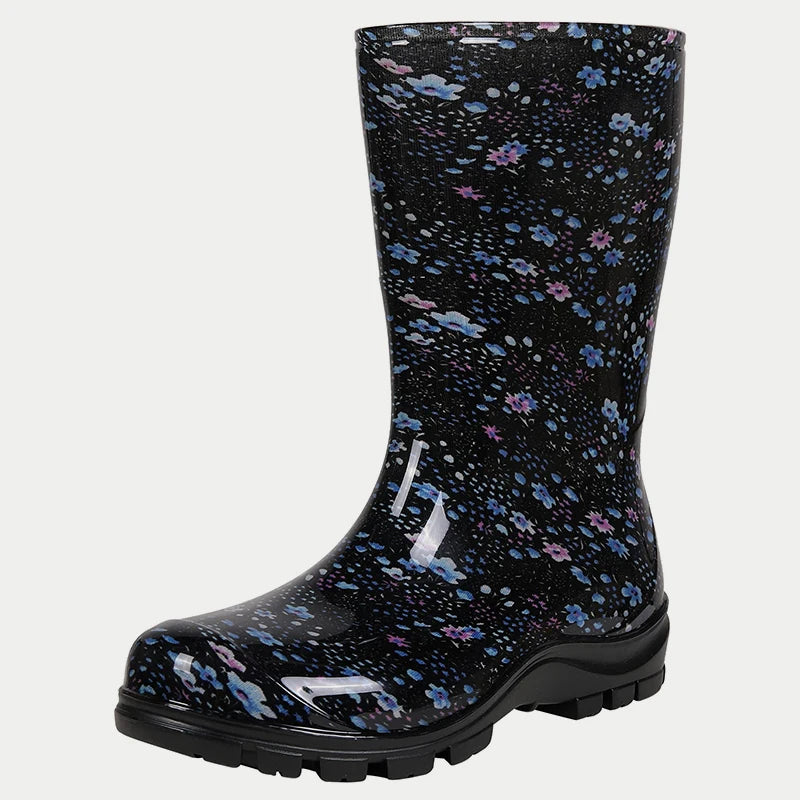 Gumboots / Mid-Calf Rain Boots - Florals