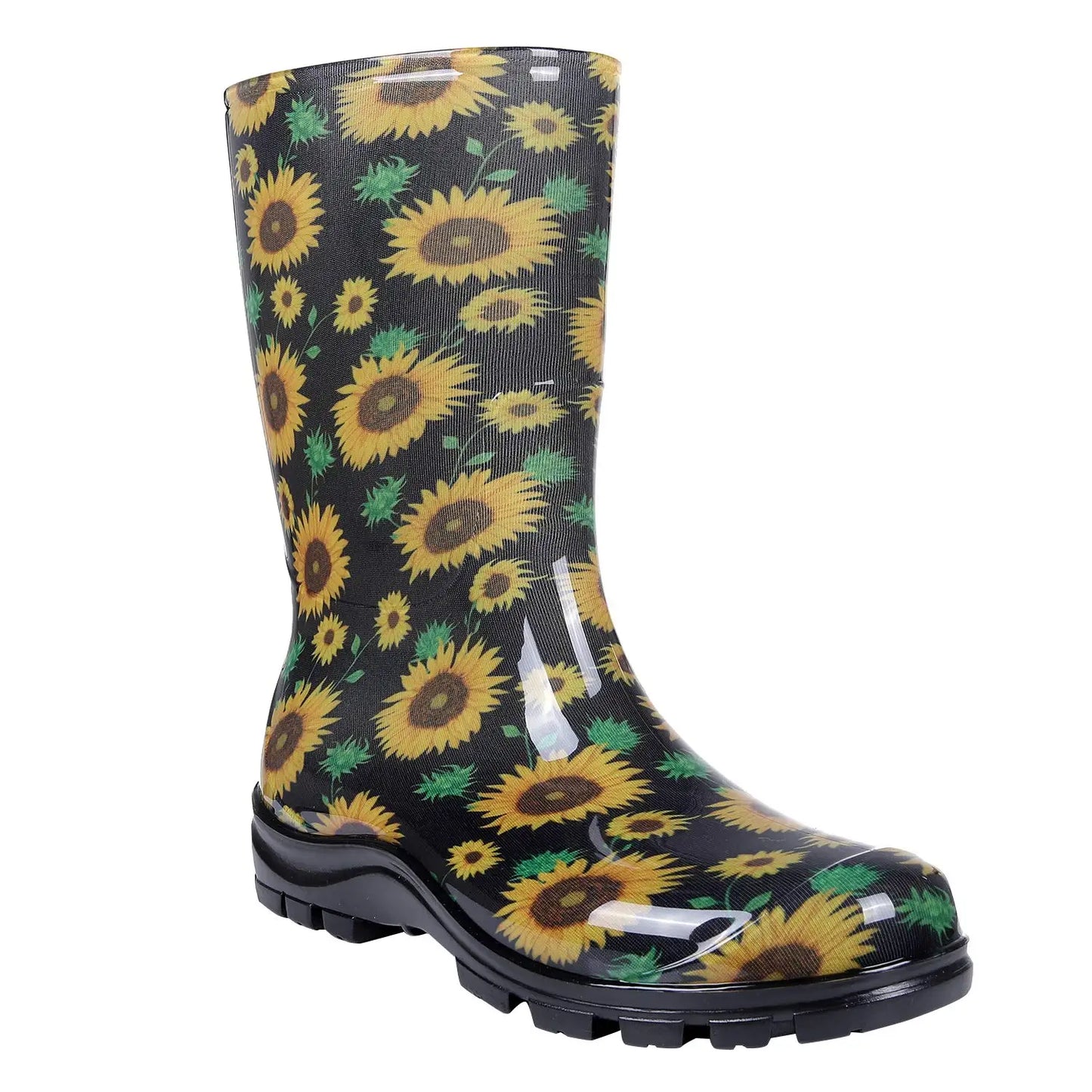 Gumboots / Mid-Calf Rain Boots - Florals