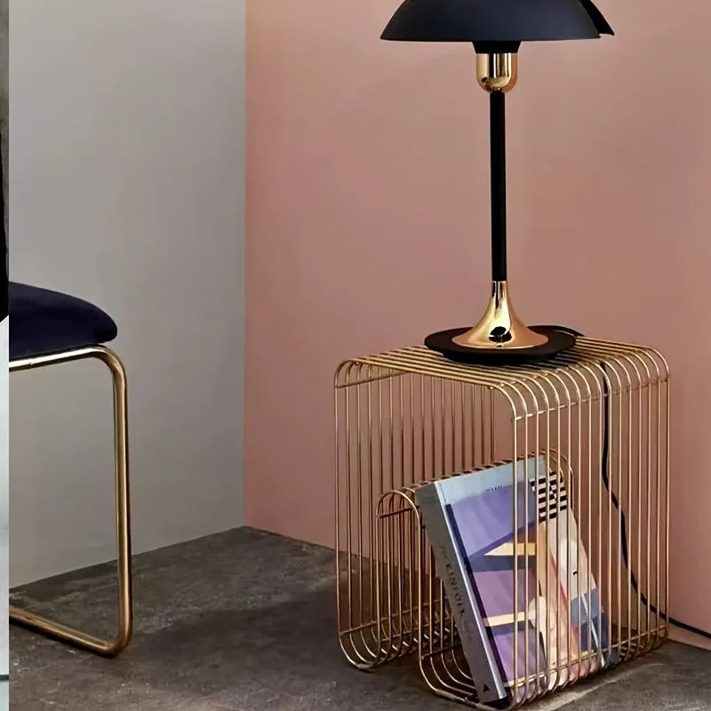 Magazine Rack and Side Table - Minimalist Metal
