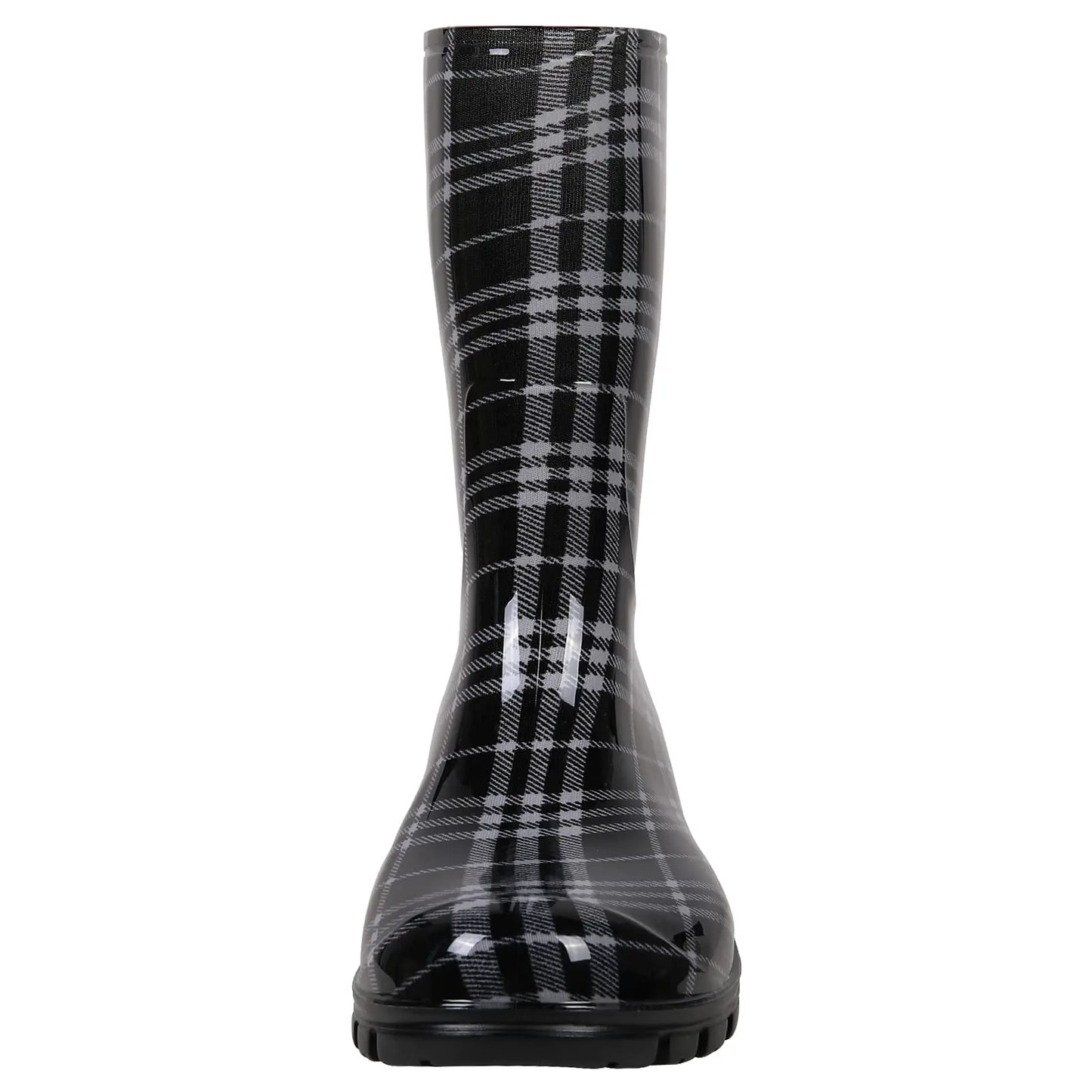Gumboots / Mid-Calf Rain Boots - Plaid