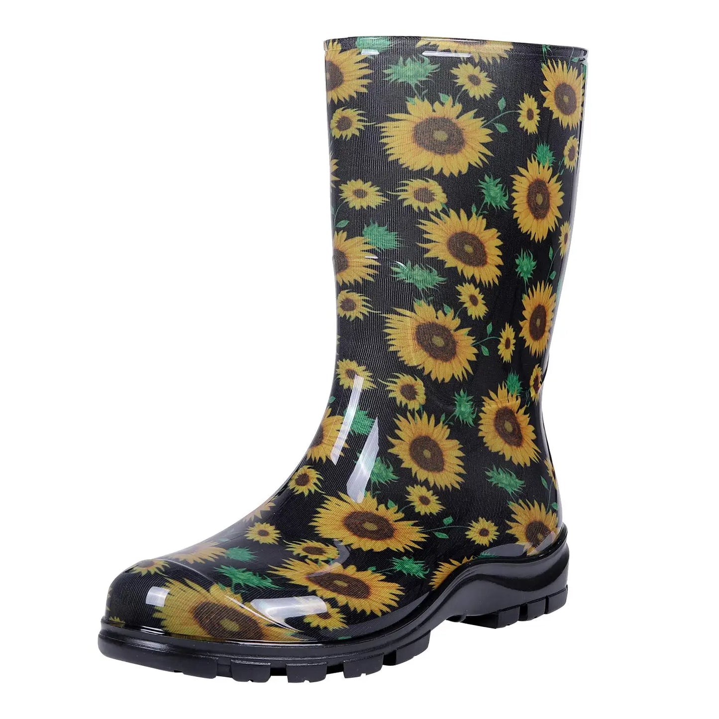 Gumboots / Mid-Calf Rain Boots - Florals