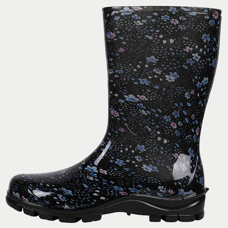Gumboots / Mid-Calf Rain Boots - Florals